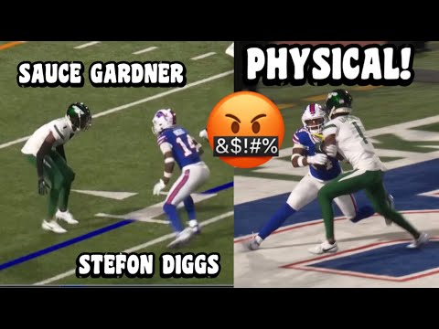 Stefon Diggs Vs Sauce Gardner ‘HEATED’ + FIGHT 🤬 Bills Vs Jets 2023 highlights (WR Vs CB)