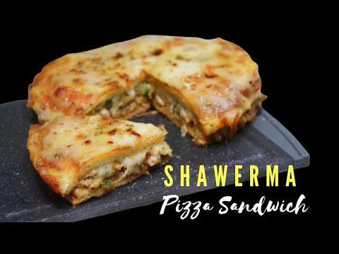 shawarma sandwich || Shawarma Pizza Sandwich || Asheescookbook