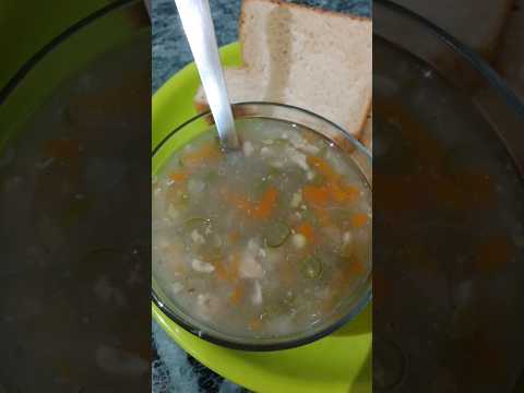 What I ate in Dinner when I am Sick 🤧 l Chicken Soup  and Brown Bread l #shorts #shortsfeed #dinner