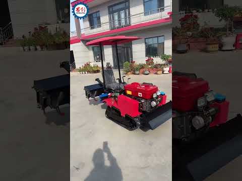 Agricultural Small Multi functional Tractor Rotary Tiller with Remote Control #minicultivator