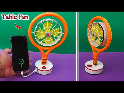 How To Make A Table Fan & Power Bank | Homemade Power Bank | Mini Rechargeable Table Fan | Fan DIY