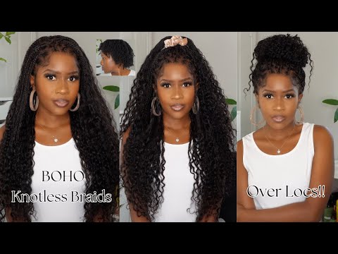 How to get Small Boho Knotless Braids Under a Hour!! Start to Finish Install Over Loc's@LockBraids