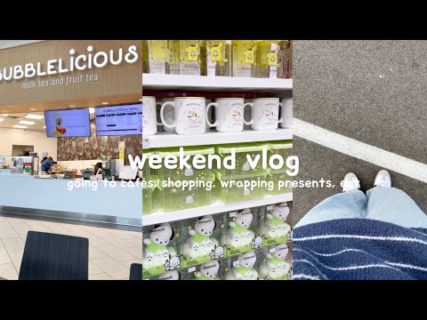 weekend vlog !! going to cafes, christmas shopping, wrapping presents, ect