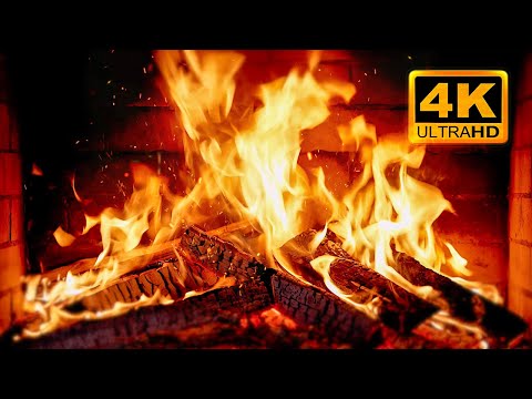 🔥 Cozy Fireplace 4K (12 HOURS). Fireplace with Crackling Fire Sounds. Fireplace Ambience