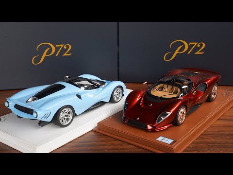 (ENG)Detomaso P72 blue and red unboxing 1:18 scale Peako model cars 4K