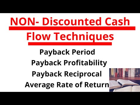 Payback Period | Average Rate of Return | Pay Back Reciprocal | Non - DCF Techniques |