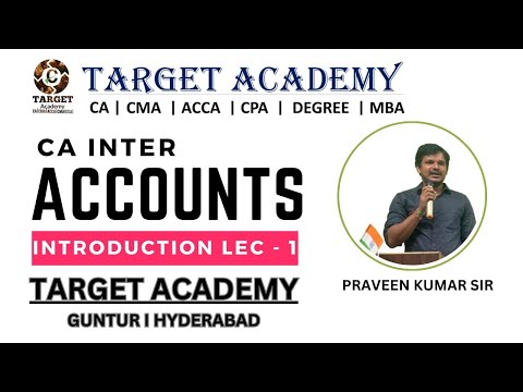 CA INTER ACCOUNTS INTRODUCTION LEC-1 #cma #ca #cmafoundation #cafoundation #exams