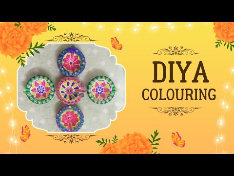 Diya colouring ideas at home #diwalispecial #diy #diya #howtocolouring diyas at home