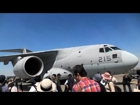 【4K】横田基地日米友好祭20242・アメリカ空軍と航空自衛隊の輸送機・注目は米軍と自衛隊の巨大ジェット輸送機。