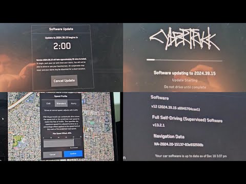 Tesla Cybertruck Software Update 2024.39.15 v12 Full Self-Driving  (Supervised) Software v13.2.1