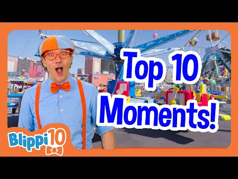 Blippi's Top 10 Highlights: Amusement Parks 🎡 | 10 Years of Blippi | Kids Educational Videos