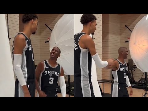 Chris PAUL embarrassed tells Victor Wemby "What the HELL! Why U SO TALL!" looked ridiculous