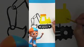 Learn To Paint an Excavator 🖌️ #blippi #DIY #art Blippi Kids Videos