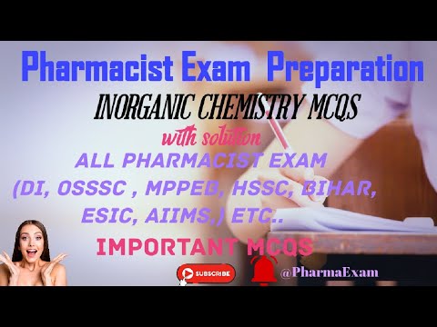 Inorganic chemistry mcq/Pharmacist exam preparation/lmportant MCQs #pharmacistexampreparation #crpf