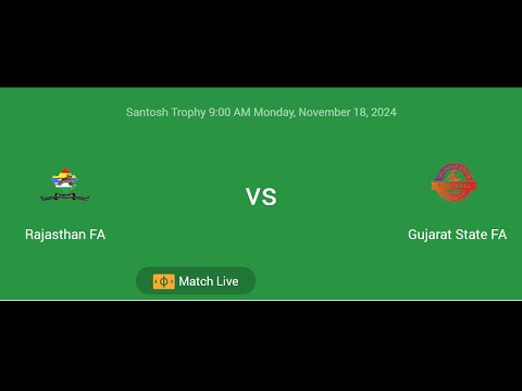 Rajasthan FA VS Gujarat State FA | Santosh Trophy | Football Live Match Score today