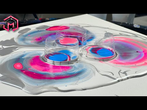 THREE Cups ONE Canvas STUNNING Results!! Acrylic Pour Painting and Fluid Art at Home