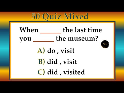 50 Grammar Tenses Test | Verb & Tenses mixed | English All Mixed Tenses Quiz | No.1 Quality English