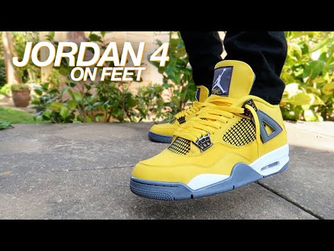 AIR JORDAN 4 LIGHTNING ON FEET!