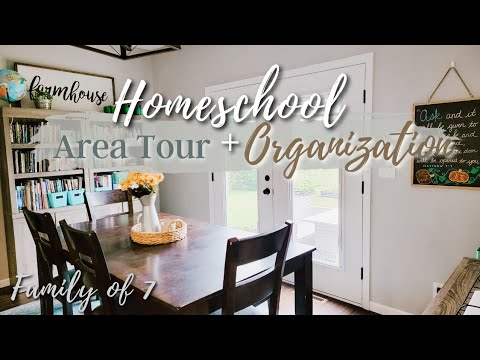 *NEW* HOMESCHOOL SPACE TOUR // Our Small Homeschooling Area + Storage Organization // 2022-23