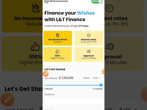 Wish Fin L&T Finance Personal Loan Online Apply//No Income Proof Loan Apply