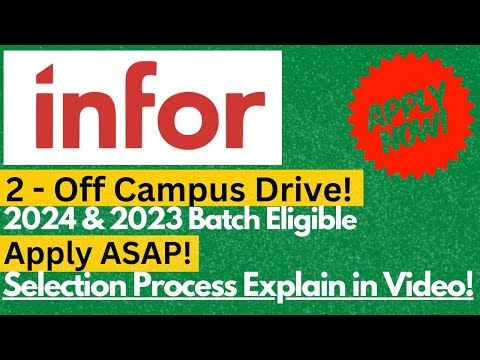 INFOR Off Campus Recruitment 2024 & 2023 | Off Campus Drive 🔥🔥