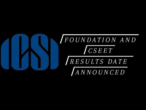 #icsiresults #icsi #icsiexams Announcement For CS foundation and CSEET Results