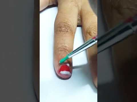 Christmas Cap Nail art Christmas special NAIL ART  #NAILART #SHORTS