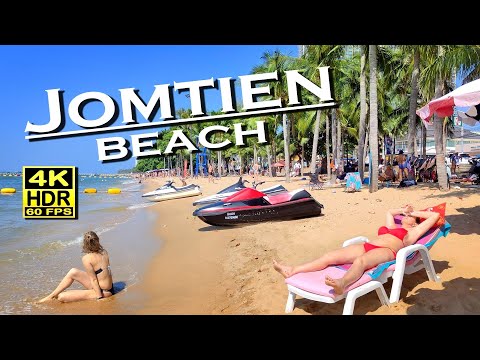 Jomtien Pattaya Beach Walk Thailand 4K 60fps HDR  Dolby Atmos 💖 Walking Tour 👀 Chon Buri 🇹🇭