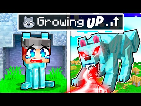 Growing Up as a DIAMOND WOLF in Minecraft!