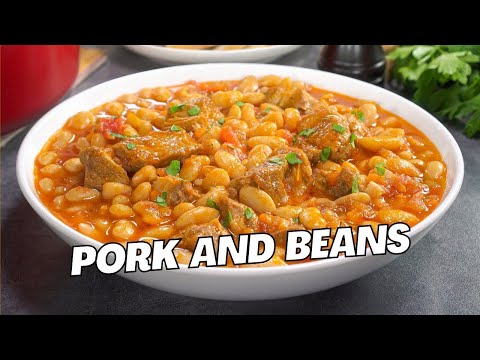 Homemade PORK AND BEANS. Hearty and rich PORK AND BEANS STEW. Recipe by Always Yummy!