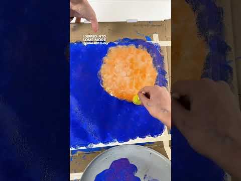 [clip] Glowing moon background technique 🎨 #easypainting #fullmoon #paintingtips