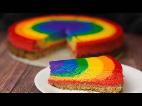 Rainbow Cheesecake (Eggless)