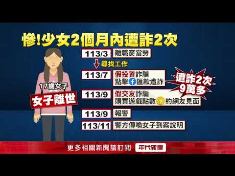 打工遭主管性侵「離職又遇詐騙」 少女承受不住慘離世