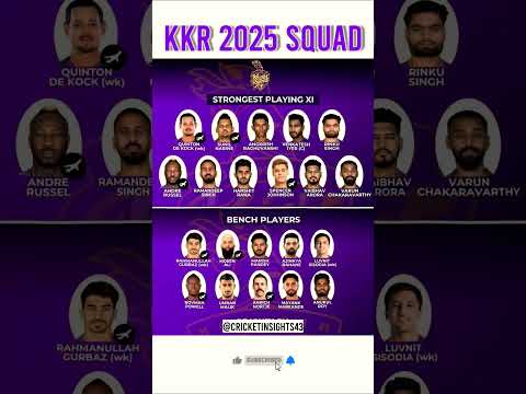 Kkr 2025 squad #ipl2025 #iplauction2025 #kkr #shorts #indvsaus #srh #csk #mi #rcb #gt #rr #dc #pbks