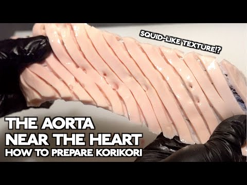 [Squid-like texture!?] How to prepare Korikori (The aorta near the heart)