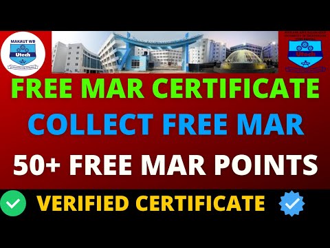 MAKAUT 50+ FREE MAR POINTS | MAKAUT FREE MAR CERTIFCATE  | MAKAUT | MAR