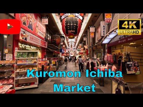 [4K] OSAKA JAPAN: Osaka's Kuromon Ichiba Market🍜🍲 Walking Tour 2023🇯🇵