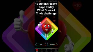 19 October Blove Dapp Today Word Guess & Trivia challenge | Blove Dapp daily activity| #blovedapp