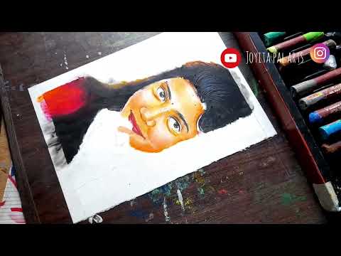 Realistic drawing Sai pallavi😍//Sai pallavi drawing with oil pastel// how to draw sai pallavi face