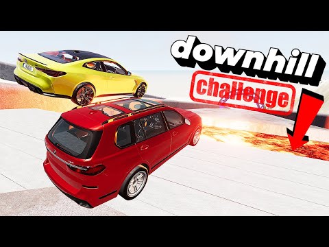 Cars VS Dangerous Downhill Track Challenge #5 - BeamNG Drive