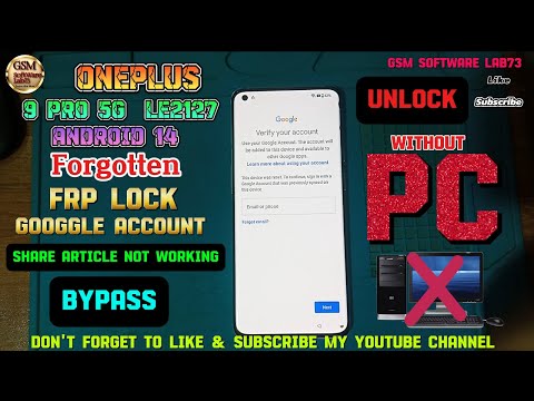 All Oneplus Android 14 Frp Bypass 2025|Share Article Not Working|Oneplus 9 Pro 5G Frp Unlock w/o PC