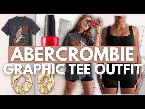 ABERCROMBIE Graphic Tee Outfit | Summer Fashion 2024 | Try On Haul Today | Abercrombie Try On Haul