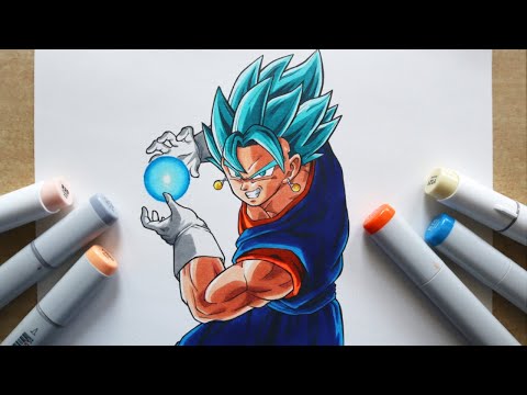 How to Draw Vegito Super Saiyan Blue - Step By Step Tutorial | Dragon Ball Super