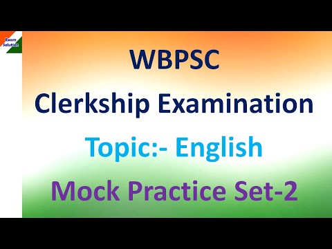 WBPSC Clerkship Examination 2023, English Practice Set-2. Exam Solution.