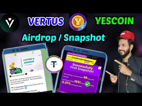 Vertus TGE & Listing Date out | Vertus Airdrop 💵 | Zoo Airdrop date 📅| Yescoin Snapshot listing date