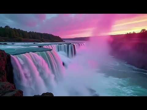 4k Ultra HD serene beautiful waterfall/ copyright free stock video footage #royaltyfreevideos