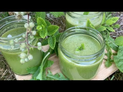 Lush Dandelion Mint Juice - super immune-boosting from my garden!