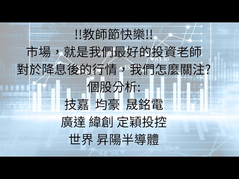 9月28日:!!教師節快樂!!接下來降息行情，市場這位老師要教我們甚麼? #台股分析 #台積電 #AI #輝達 #降息 #聯準會 #教師節快樂 #投資