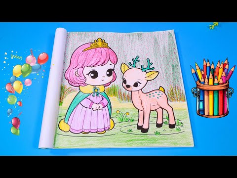 Princess Coloring Page | Cute drawing and coloring page| Coloring Fun for Kids