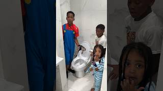 Boys find frog in the toilet and ask dad to keep it #shorts